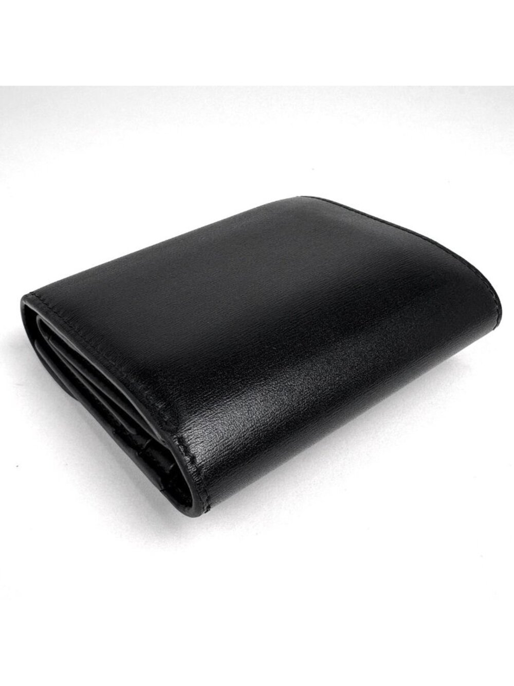 Celine Triomphe Trifold Wallet Leather Black - Picture 2 of 10